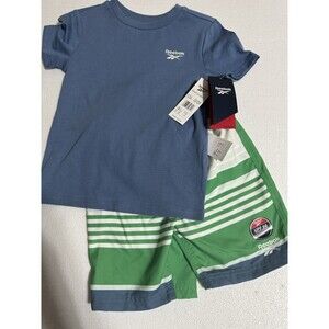 Reebok Boy’s Size 6 2 Piece Swim Set NWT UPF 50 Blue/Green